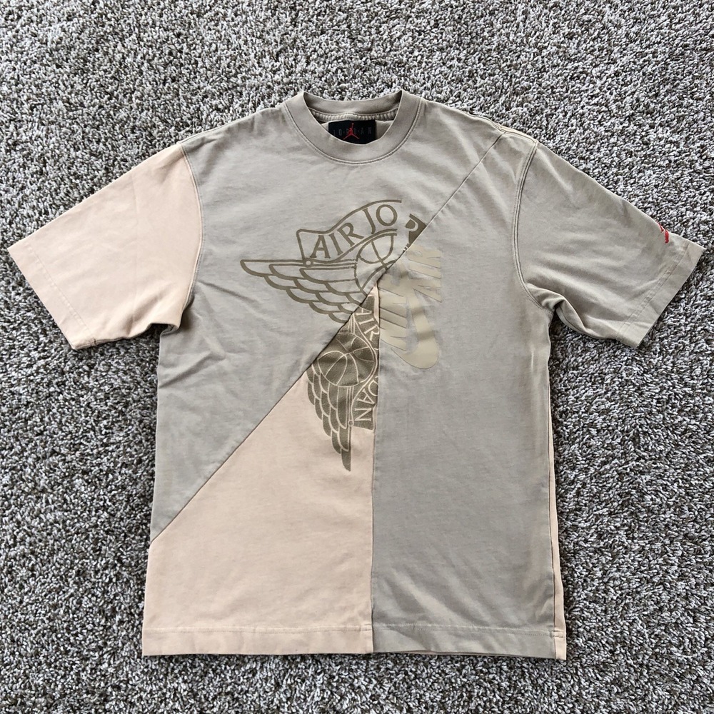 Travis Scott Cactus Jack x Jordan T-Shirt Mens Small Khaki Desert Tee CW3167-247